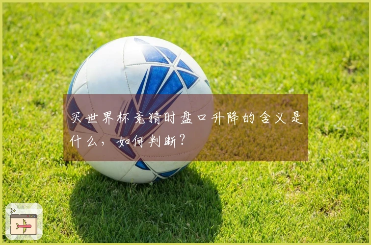 买世界杯竞猜时盘口升降的含义是什么，如何判断？
